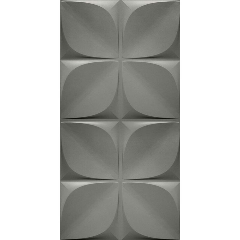 Lotus Max 4 pi x 8 pi Panneaux muraux en PVC à coller 3D (32 pieds carrés / feuille), Gris titane