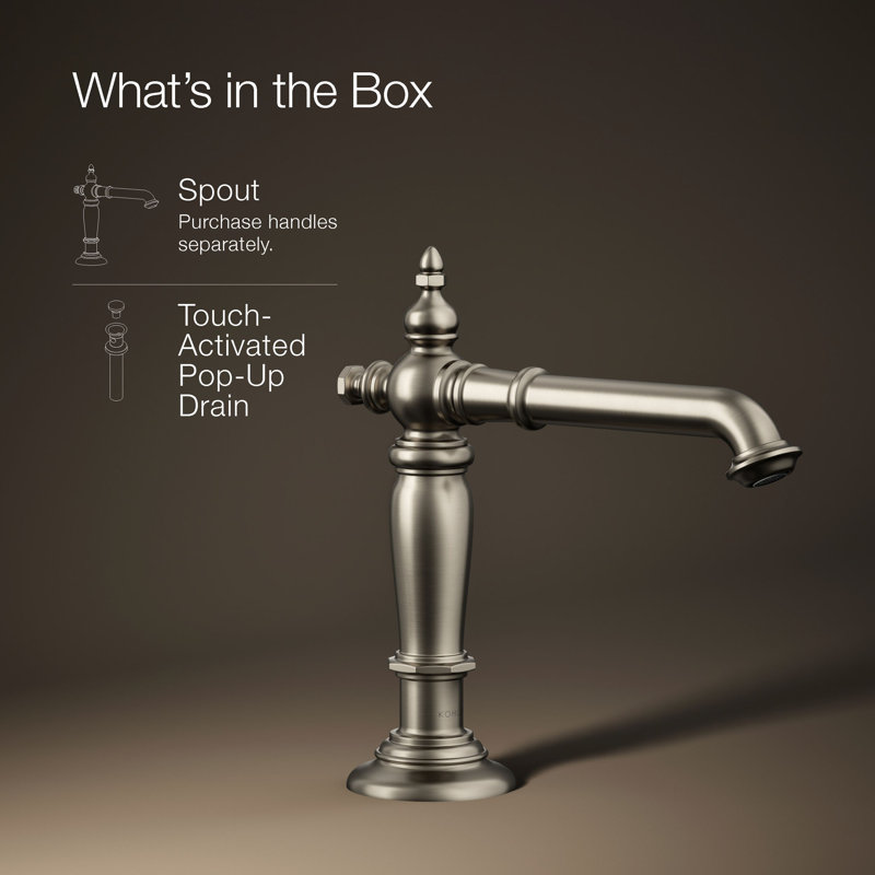Artifacts® Widespread Bathroom Faucet with Drain Assembly, Vibrant Brushed Nickel