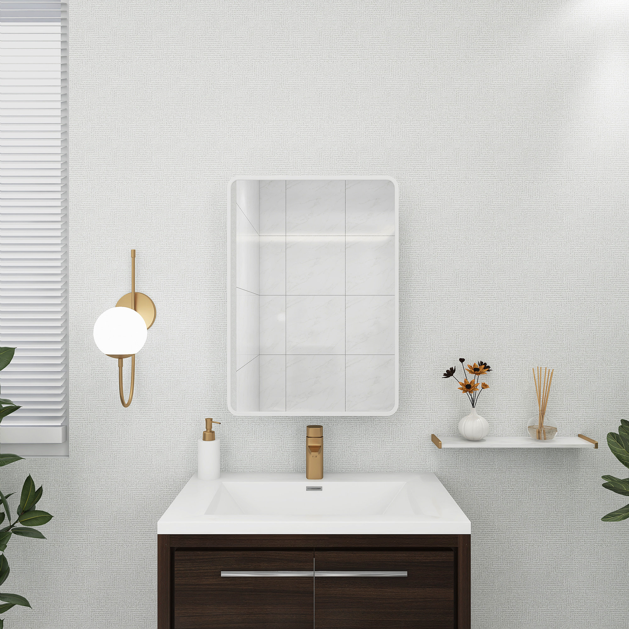 Ebern Designs 24 In. W X 30 In. H Rectangular Iron Medicine Cabinet ...