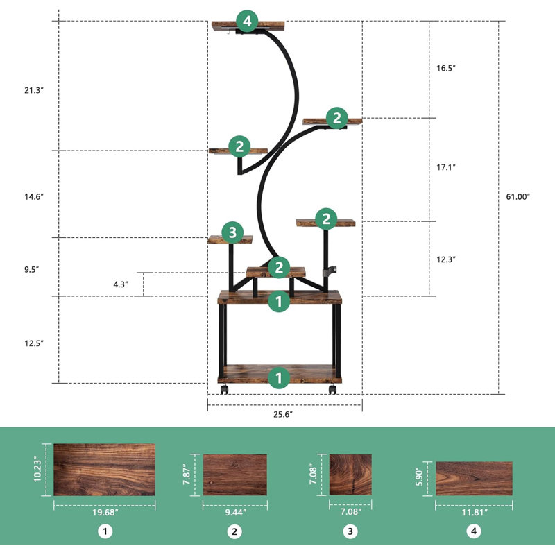 Support pour plante d'intérieur avec lumières de croissance