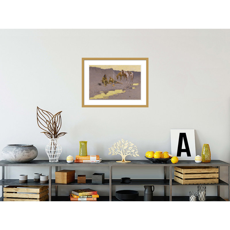«A New Year on the Cimarron» par Frederic Remington, impression giclée sur cadre, H 21,89 po x l 29,5 po