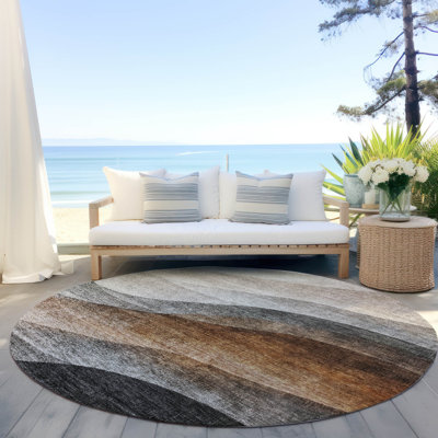 Machine Washable Indoor/Outdoor Segin ACN1176 Khaki Rug