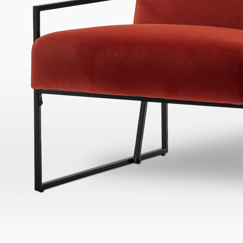 Ricci Upholstered Armchair, Rust Velvet