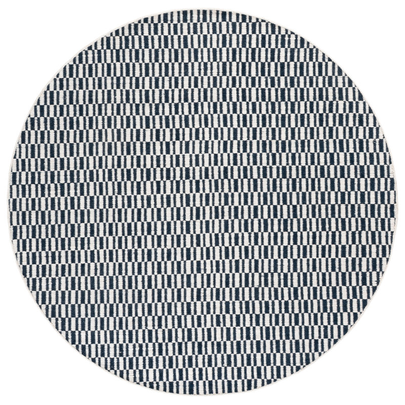 Vermont Hand Woven Wool, Cotton Solid Color Indoor Rug, Round 6'