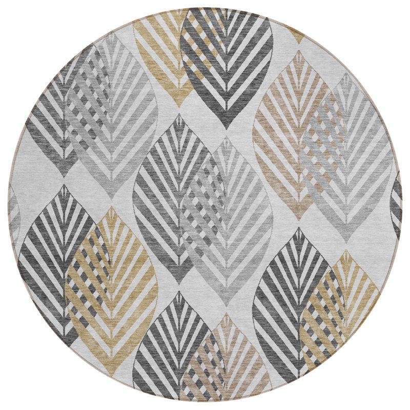  Neysa Non-Slip Indoor Door Mat, Round 8'
