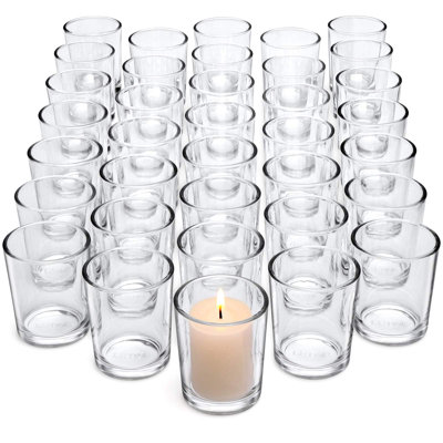36pièces bougeoirs votifs-porte-bougie en verre transparent bougeoirs-bougeoirs en verre en vrac pour centres de mariage / décor de table de maison / propose / Noël et l'Action de grâce