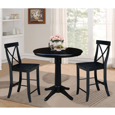 Chiani Counter Height Extendable Solid Wood Dining Set