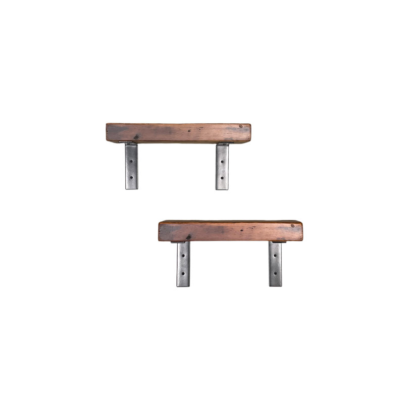 2 Piece Pine Bracket Shelf, 7.25" H x 16" W x 6" D