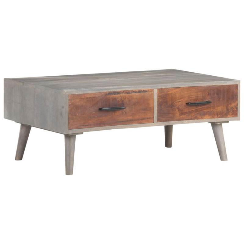 Berge Solid Wood Frame Single Coffee Table with Storage