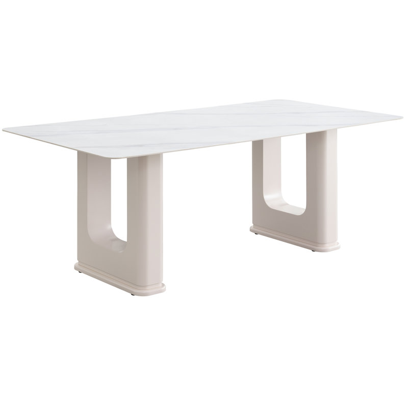 ACME Kalam Dining Table, Ceramic Top & Beige Finish
