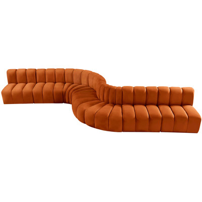Hygerta Upholstered Curved Sectional Reversible