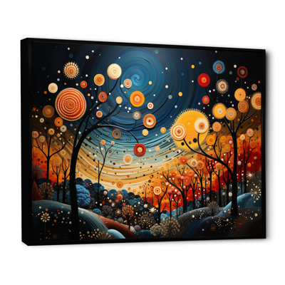 «Orange Mid Century Natures Harmony I», art abstrait Mid-Century