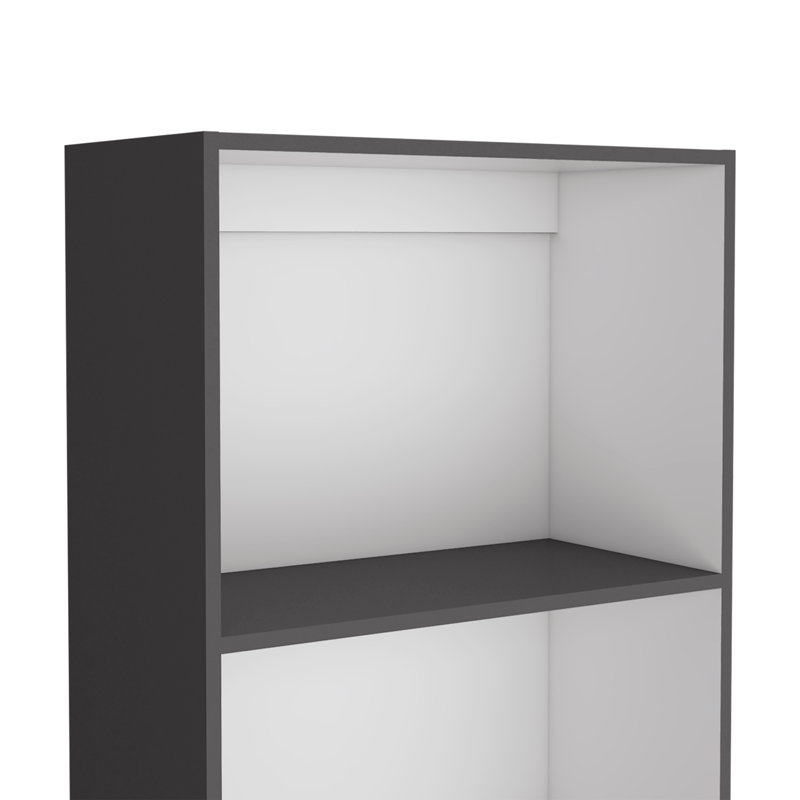 Bibliothèque Milton avec tablettes de rangement à niveaux, Gris Matt, (4 tablettes) H 71,11 po x l 24,71 po x P 11,71 po