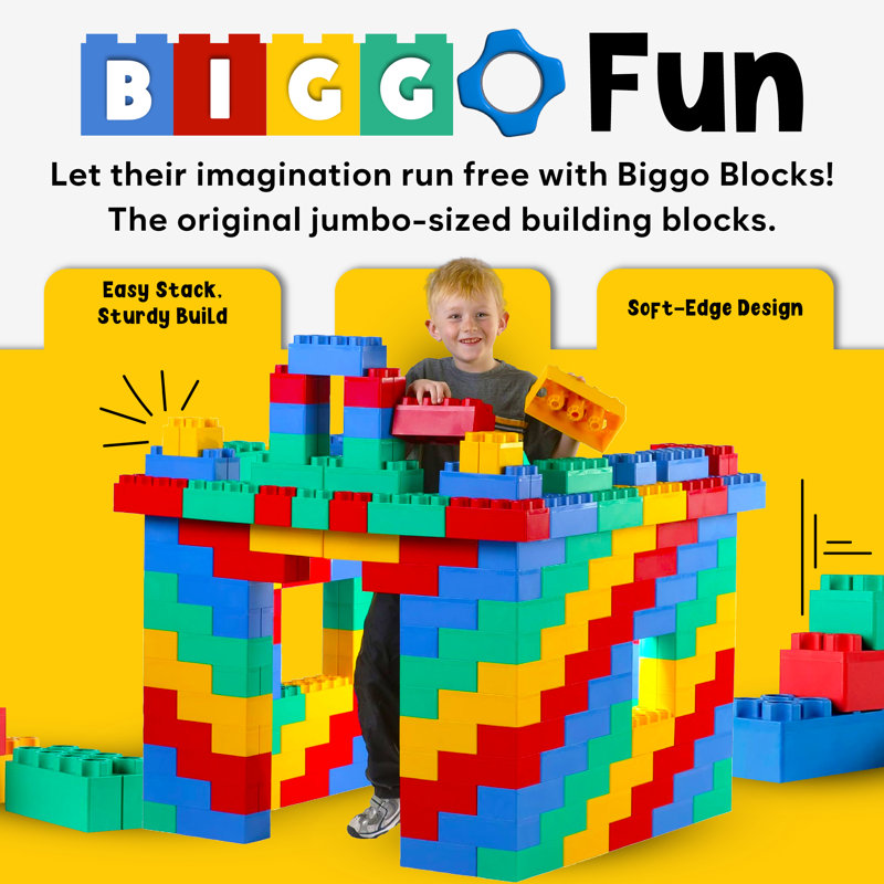 Biggo Jumbo Multicolor Plastic Building Blocks Set for Kids