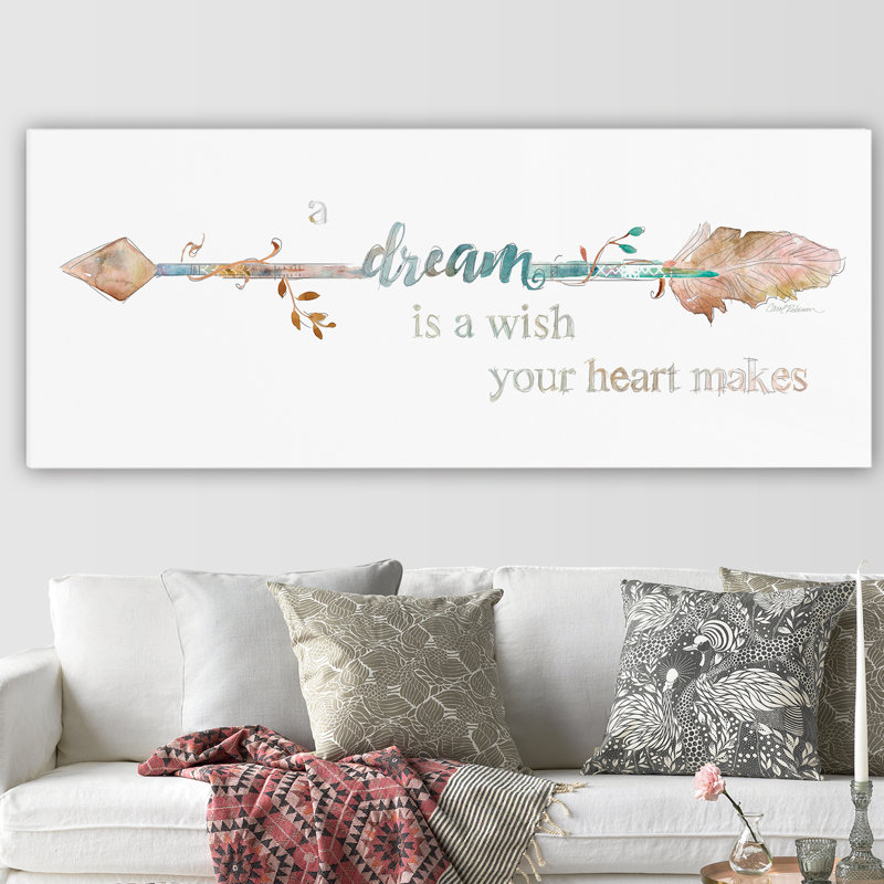 «Dream Arrow» par Carol Robinson - reproduction d'art textuel sur toile, H 20 po x l 50 po x P 1,5 po