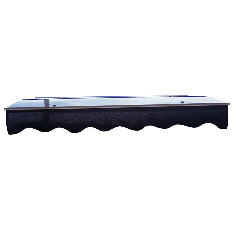 Auvent de porte pour fenêtre - 59 po x 34 po en polycarbonate et aluminium à l'épreuve de la pluie, capacité de charge de neige extérieure moderne Uv80 + rouille