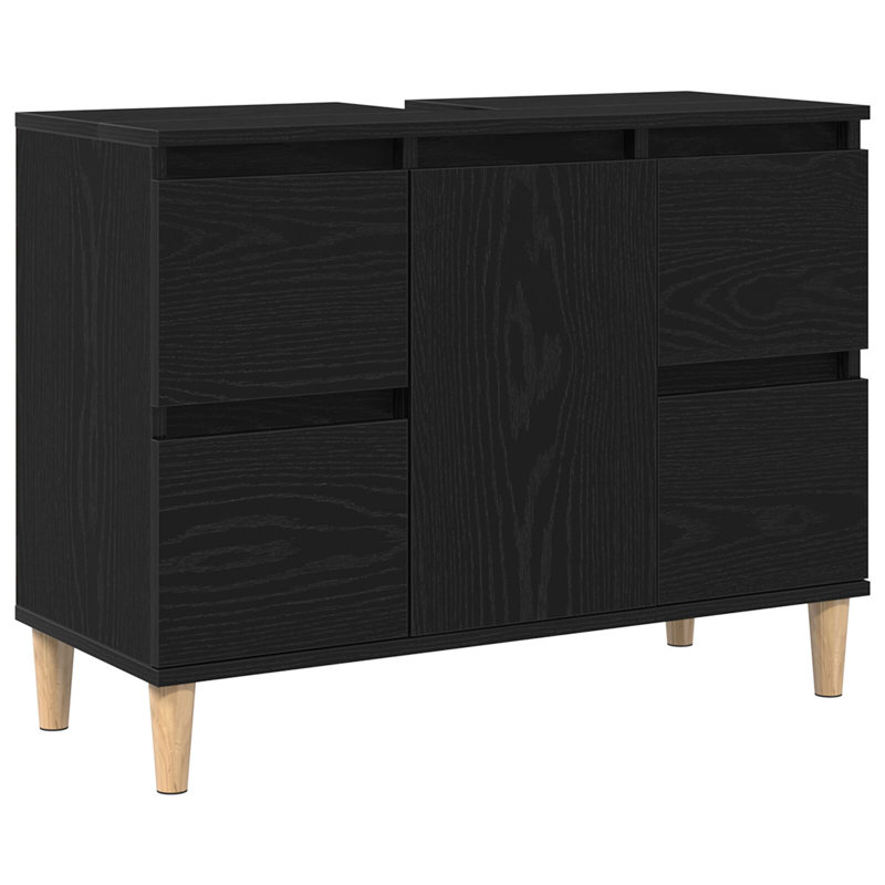 80Cm Single Bathroom Vanity Base Only in Black
