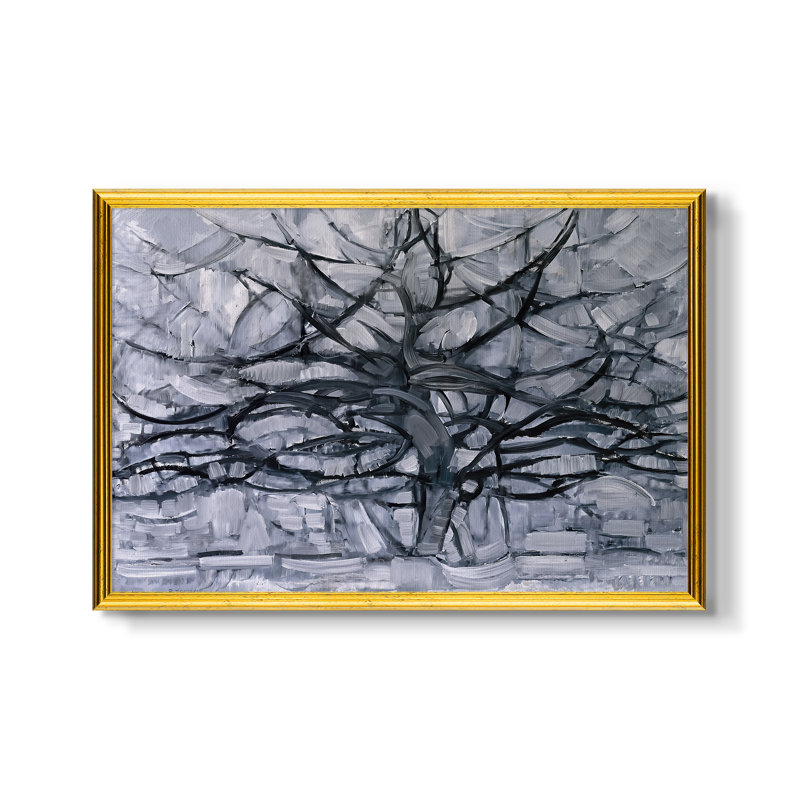 «The Grey Tree» par Piet Mondrian sur toile encadrée sur mesure, 16x22 INNER SIZE, Framed Canvas