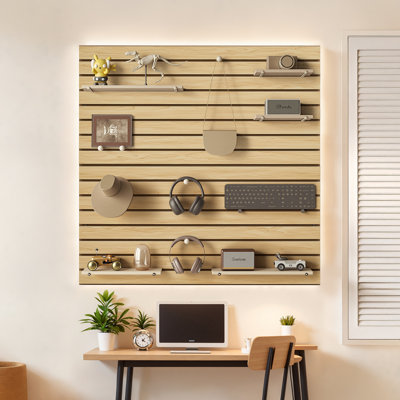 4 x 4 ft Slat Wall Panelling MDF Garage Slatwall with Modular Design