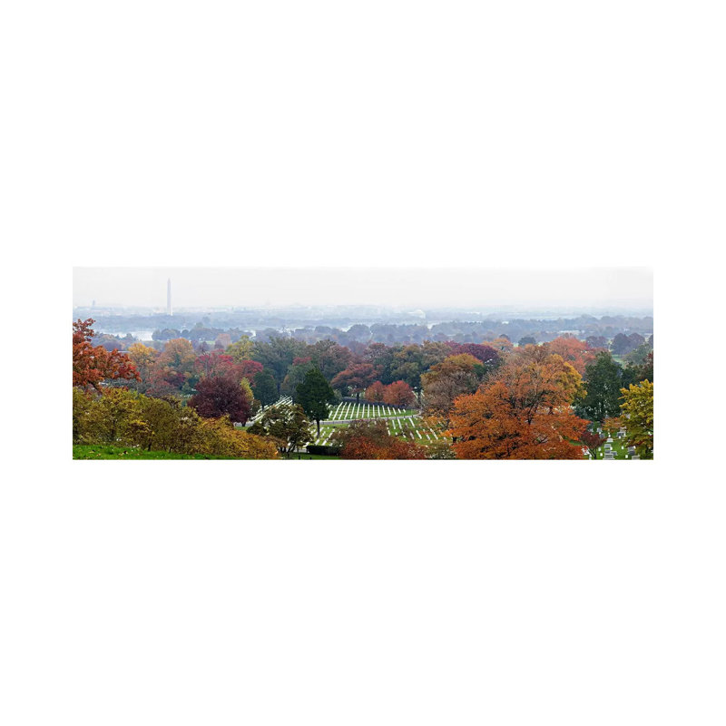 High Angle View Of A Cemetery, Arlington National Cemetery, Washington DC, USA - Wrapped Canvas Panoramic Print