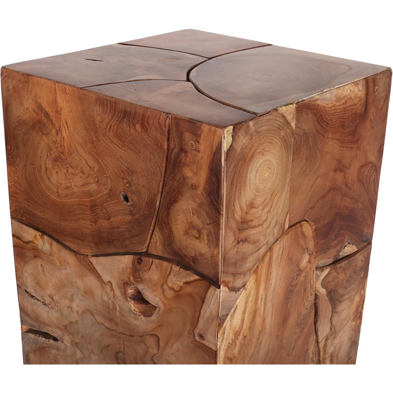 Tabouret carré en teck