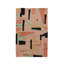 Rectangle Fragments Abstract Flatweave Cotton Area Rug in Black/Pink-1962112771