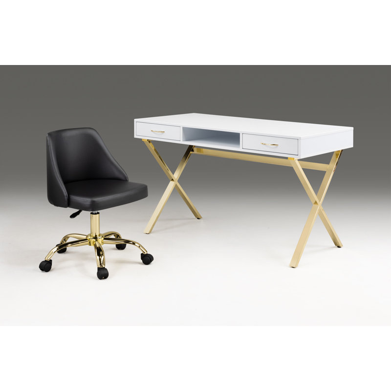 Lynly Task Chair, Black, Gold