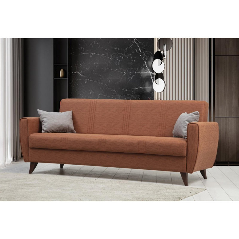 Allinson 207cm Upholstered Futon, Tile Red