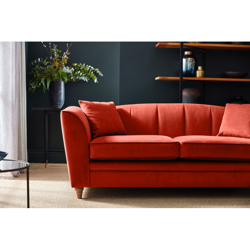 Laverton 194Cm Velvet Flared Arm Sofa, Paprika
