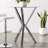 Denali 35-Inch Round Glass-Top Bar Table with X-Shaped Base, Chrome