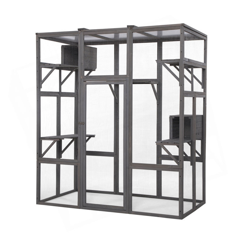 Très grande cage à chat - Gris