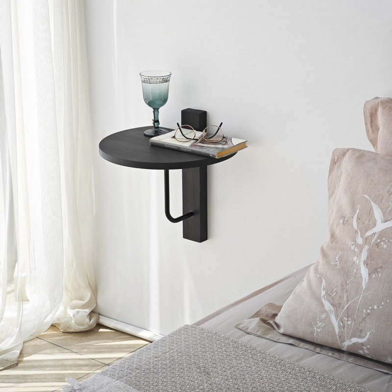 Tablette murale moderne 13,8 x 13,8 po, anthracite et noir Colesen | 100% bois de pin massif avec structure robuste en 100% métal | Design industriel, parfait pour la décoration et l'organisation de la maison | Solution de rangement élégante et durable
