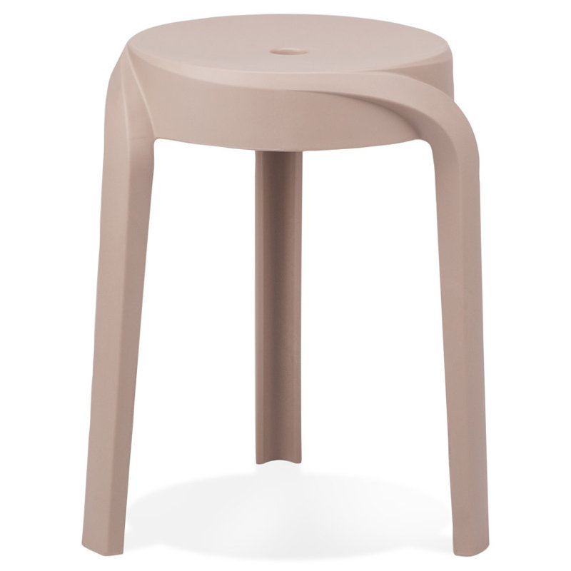 Plastic Accent Stool, Beige