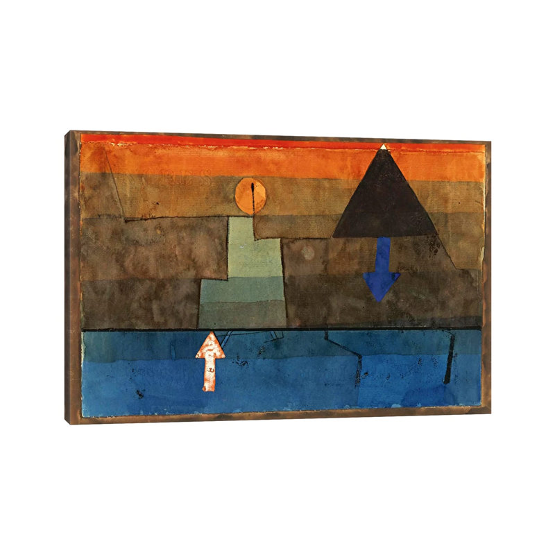 Contrasts In The Evening 1924-1925 by Paul Klee - Wrapped Canvas Painting, 20.32 cm H x 30.48 cm W