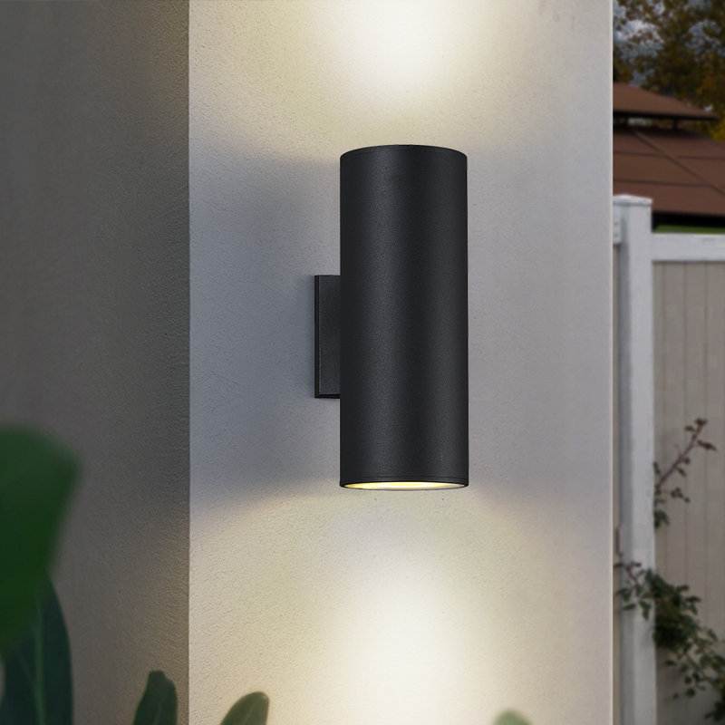 Applique murale d'extérieur à DEL intégrée à 2 ampoules H noir 11 po