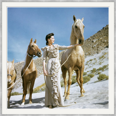 Luis Lemus " Model With Two Horses " by Luis Lemus
