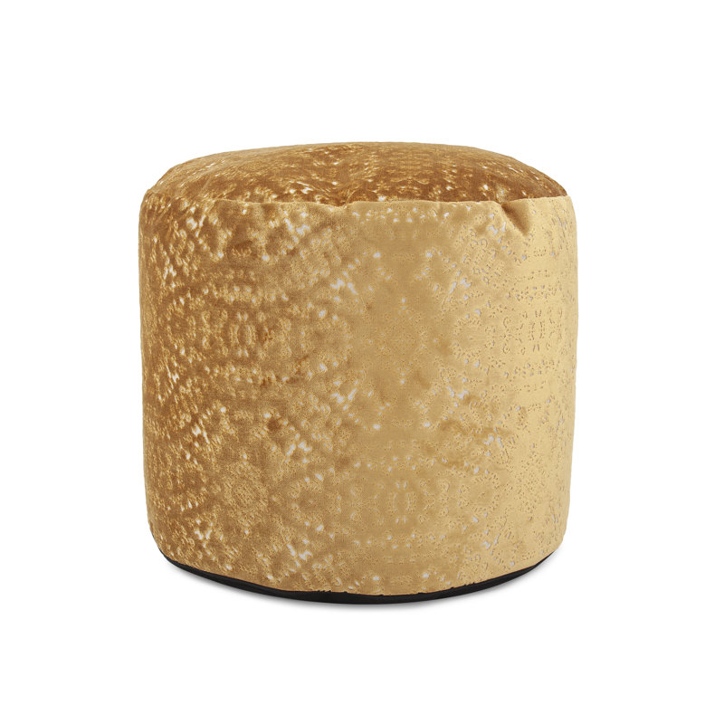 Pouf rond de 22 po de largeur, Doré