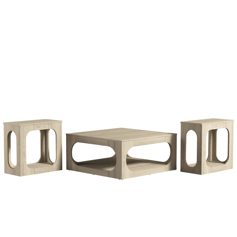 Inniss Wachter 3 Living Room Table Set, Oslo Oak