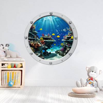 Coral Reef Porthole Wall Stickers