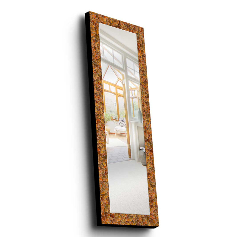 Élégant miroir décoratif avec cadre 100% bois de pin, 15,7 po x 47,2 po | Miroir en verre véritable (épaisseur: 0,2 pouce) | Peinture sur tissu élégante | Idéal pour le salon, la chambre à coucher et le vestibule