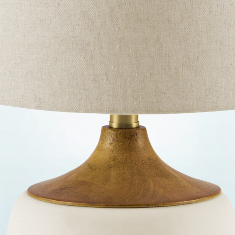 Kaden Beige Ceramic Beige Shade Table Lamp
