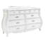 Commode 9 tiroirs de style moderne en bois blanc perle