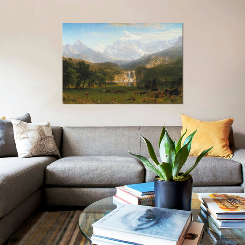 «Rocky Mountains, Lander's Peak, 1863», reproduction sur toile, H 12 po x l 18 po x P 1,5 po, Toile tendue, Pas de tapis