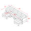 Canapé modulaire de 57 po de large à assise modulaire avec repose-pieds, canapé modulaire, canapé modulaire-608908795-625155592