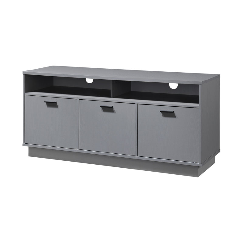 47.24 In. Wood TV Stand With 3 Storage Cabinets Fits TV's Up To 55 In., Gray
