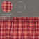 Burley Plaid Cotton Scalloped 72'' W Cafe Curtain in