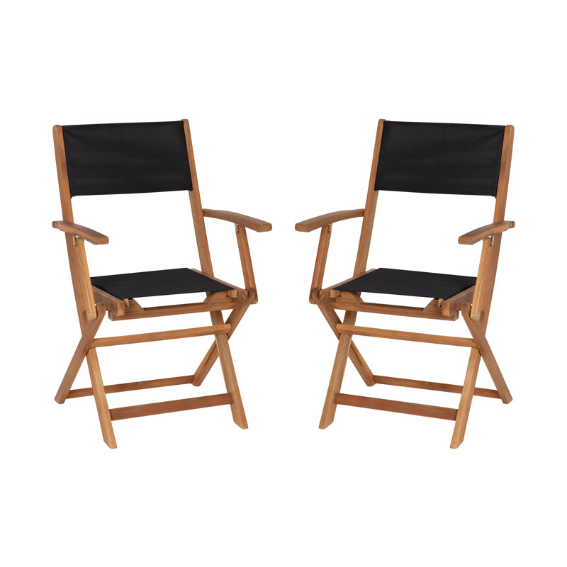 Chaise de patio pliante en acacia Zane