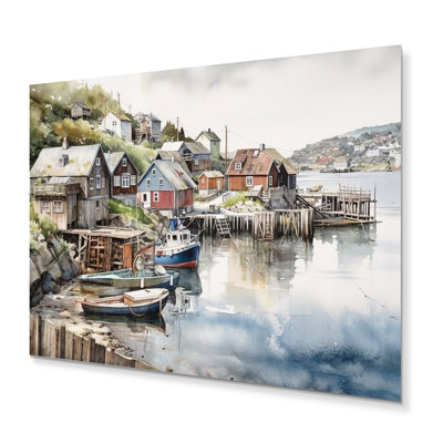 Petite ville portuaire de Norvège I - Impression sur métal sans cadre