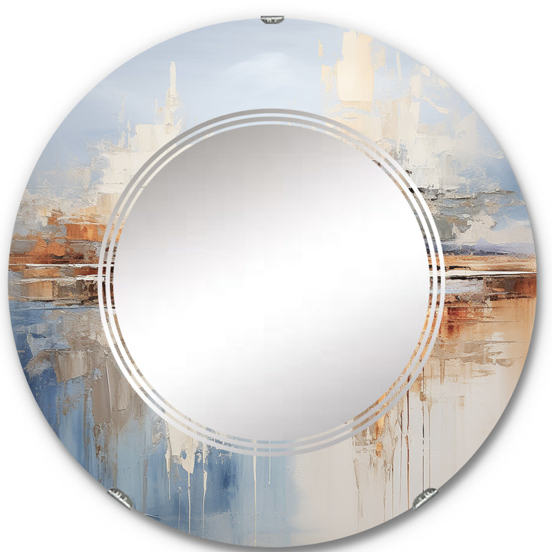 Banou - Miroir mural rond, 24 po x 24 po