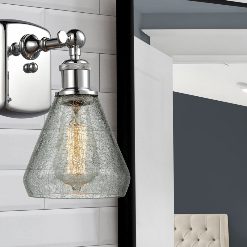 Berlin Armed Sconce, 60 Watt Vintage Incandescent Bulb, Polished Chrome
